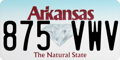 AR license plate 875VWV