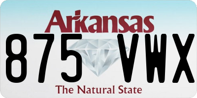 AR license plate 875VWX