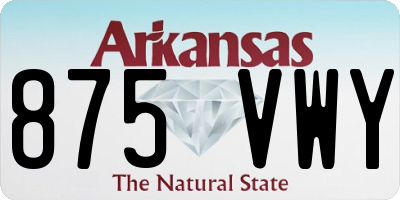 AR license plate 875VWY