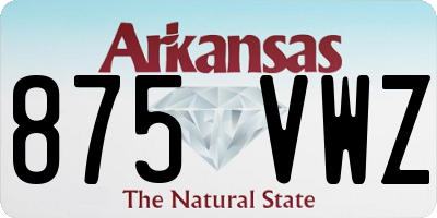 AR license plate 875VWZ