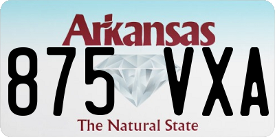 AR license plate 875VXA