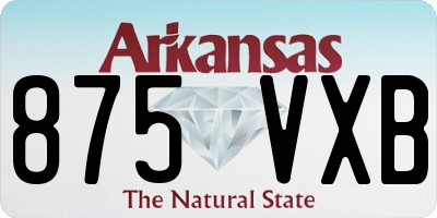 AR license plate 875VXB