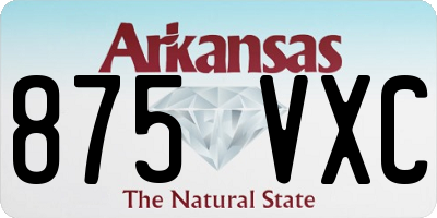 AR license plate 875VXC