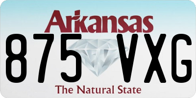 AR license plate 875VXG