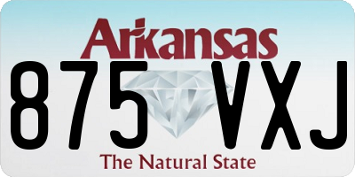 AR license plate 875VXJ
