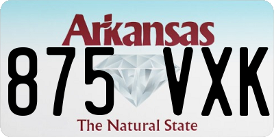 AR license plate 875VXK