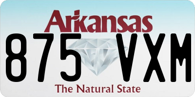 AR license plate 875VXM