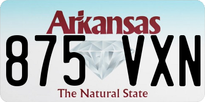 AR license plate 875VXN