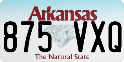 AR license plate 875VXQ