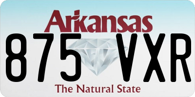AR license plate 875VXR