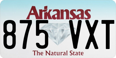 AR license plate 875VXT