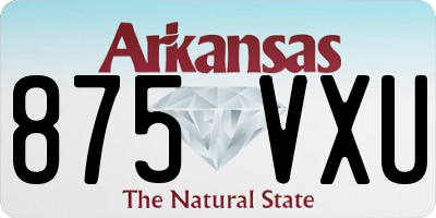 AR license plate 875VXU