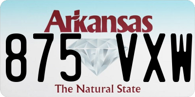 AR license plate 875VXW