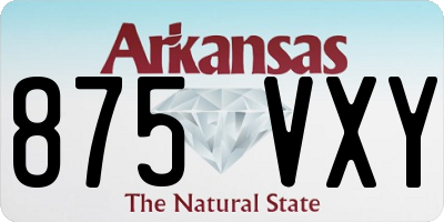 AR license plate 875VXY