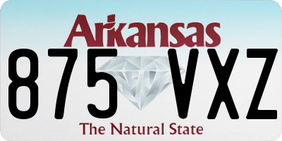 AR license plate 875VXZ