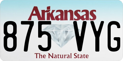 AR license plate 875VYG