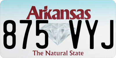 AR license plate 875VYJ