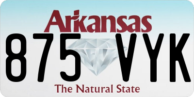 AR license plate 875VYK