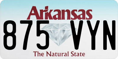 AR license plate 875VYN