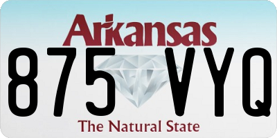 AR license plate 875VYQ