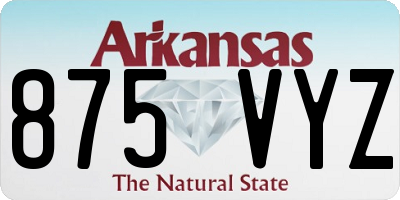 AR license plate 875VYZ