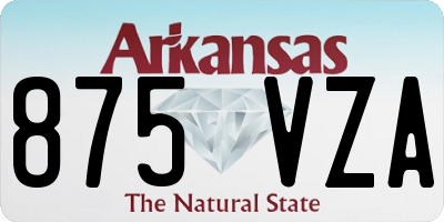 AR license plate 875VZA