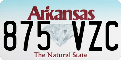AR license plate 875VZC