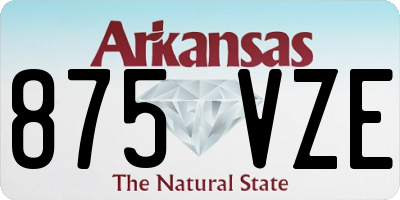AR license plate 875VZE