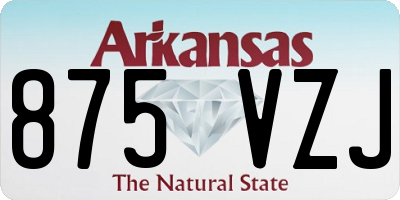 AR license plate 875VZJ