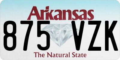 AR license plate 875VZK