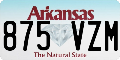 AR license plate 875VZM