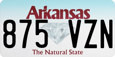 AR license plate 875VZN