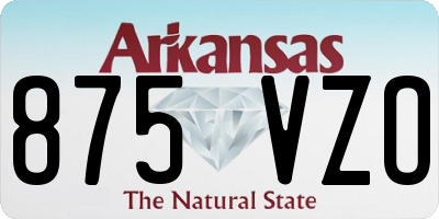AR license plate 875VZO