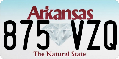 AR license plate 875VZQ