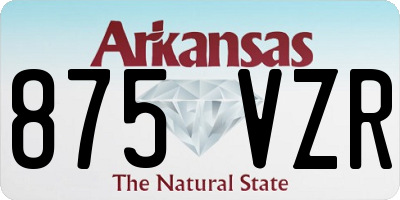 AR license plate 875VZR