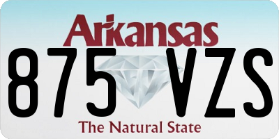 AR license plate 875VZS