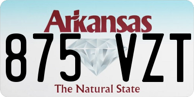 AR license plate 875VZT