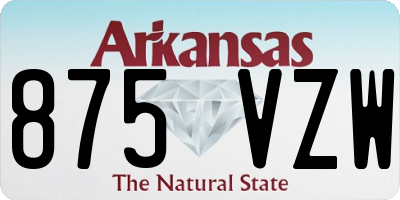 AR license plate 875VZW