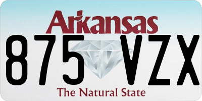 AR license plate 875VZX