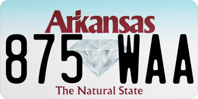 AR license plate 875WAA