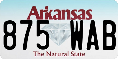 AR license plate 875WAB