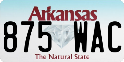 AR license plate 875WAC