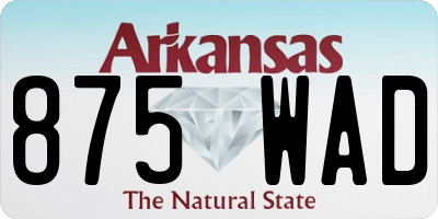 AR license plate 875WAD