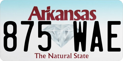 AR license plate 875WAE