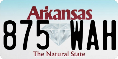 AR license plate 875WAH