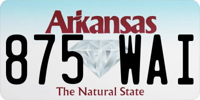 AR license plate 875WAI