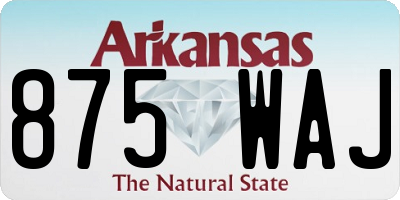 AR license plate 875WAJ
