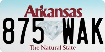 AR license plate 875WAK
