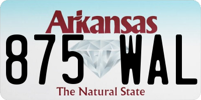 AR license plate 875WAL