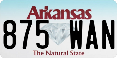 AR license plate 875WAN